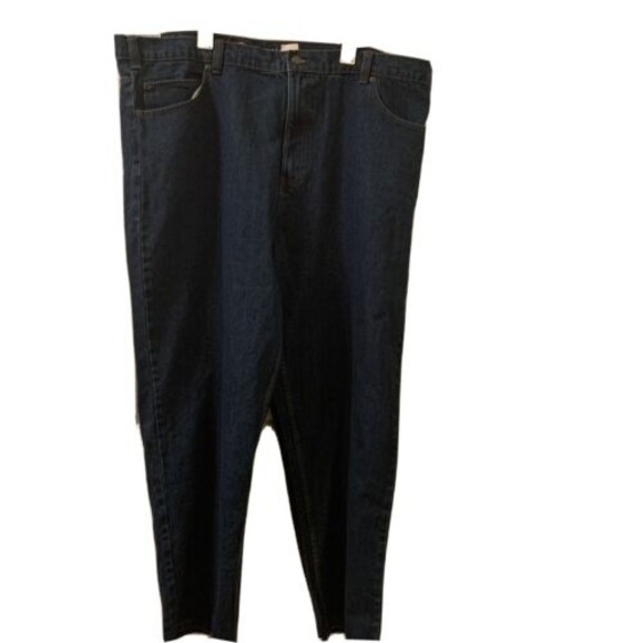 Harbor Bay Men's Big & Tall Rugged Loose Fit Blue Jeans w Pockets Size 48x34